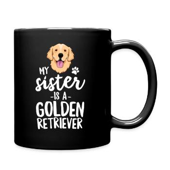 Meine Schwester ist ein Golden Retriever TShirt Kid Dog - Tasse einfarbig - Schwarz - Rechts