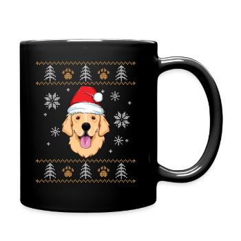 Golden Retriever Ugly Christmas TShirt Kids Xmas - Full Colour Mug - black - Right