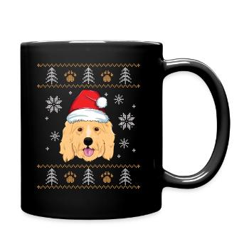 Ugly Goldendoodle Christmas TShirt Doodle Dog - Full Colour Mug - black - Right