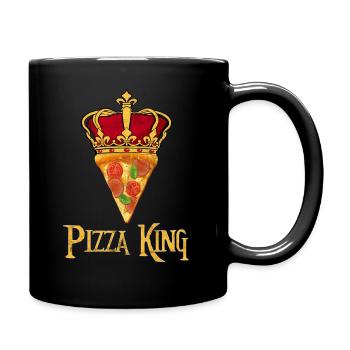 Pizza Crown King Pizzeria eating Italian - Full Colour Mug - black - Right