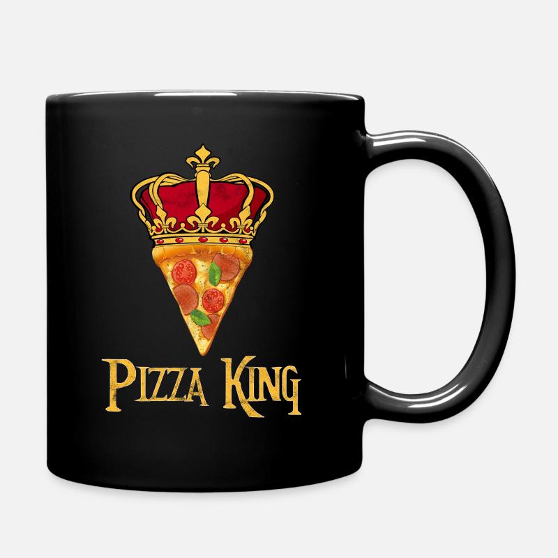 Pizza Krone König Pizzeria Italienisch essen - Tasse einfarbig - Schwarz