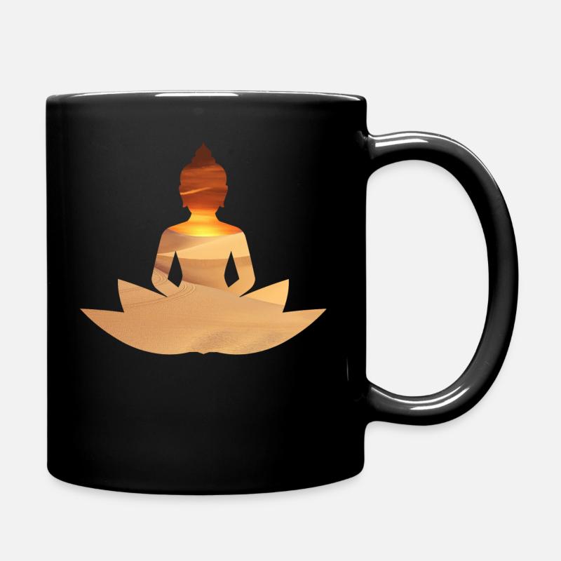 Buddha sunset - Full Colour Mug - black