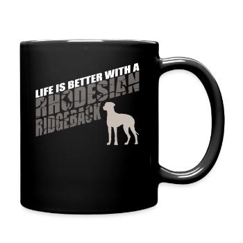 Rhodesian Ridgeback Geschenkidee - Tasse einfarbig - Schwarz - Rechts