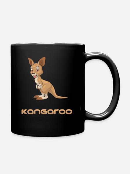 Kangaroo - Känguru - Tasse einfarbig - Schwarz