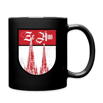 Kölner Dom Heimatstadt - Tasse einfarbig - Schwarz - Rechts