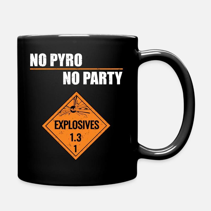 No Pyro No Party - Tasse einfarbig - Schwarz