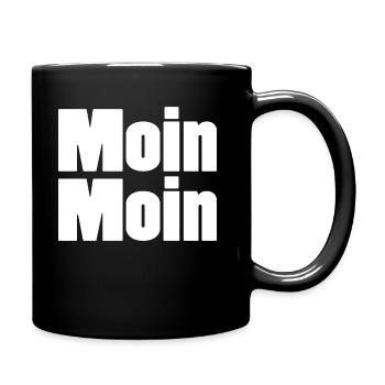 Moin moin! - Tasse einfarbig - Schwarz - Rechts