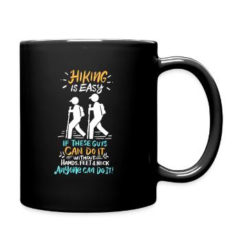 WANDERN: Hiking Is Easy - Tasse einfarbig - Schwarz - Rechts