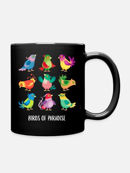 Paradiesvögel 2 - Tasse einfarbig - Schwarz
