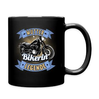 Bikerin Mutter Motorräder - Tasse einfarbig - Schwarz - Rechts