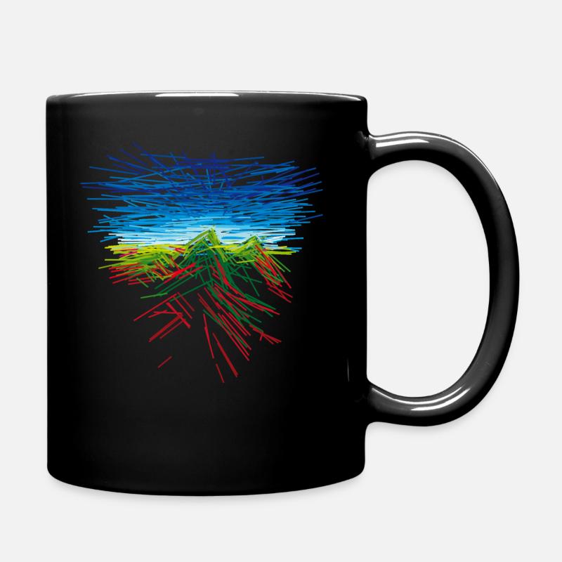 Der Berg - Tasse einfarbig - Schwarz