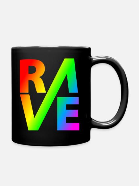 Rave Rainbow Lgbt - Full Colour Mug - black