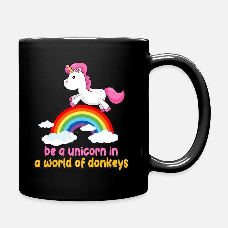BE A UNICORN - Full Colour Mug - black