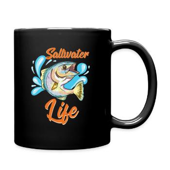Salzwasser Fischen Salzwasser Angeln - Tasse einfarbig - Schwarz - Rechts