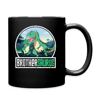 Brothersaurus TRex Dinosaurier Saurus Bruder - Tasse einfarbig - Schwarz - Rechts