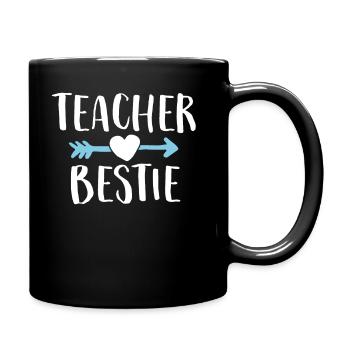 Matching Teacher Bestie TShirt Best Friend - Full Colour Mug - black - Right