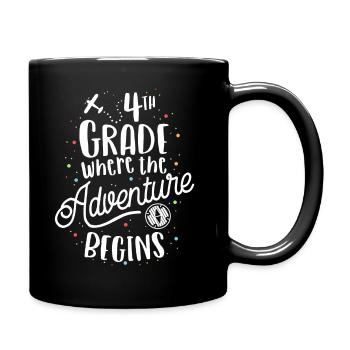 4th Grade Where The Adventure Begins TShirt Kids - Full Colour Mug - black - Right