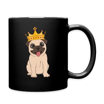 Cadeau du Roi Carlin pour le chiot Reine Crown Lover Dog Lover - Mug uni - noir - Droite