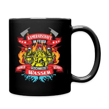Feuerwehr Feuerwehrmann Freiwillige - Tasse einfarbig - Schwarz - Rechts