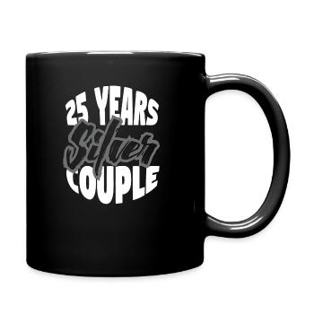25 ans! Paire d’argent - Mariage d’argent - Mug uni - noir - Droite