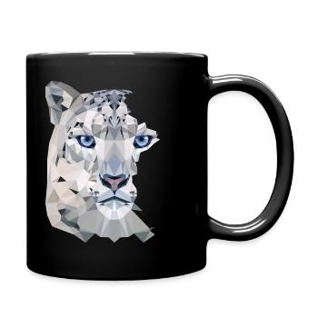 Snow Leopard Split - Tasse einfarbig - Schwarz - Rechts
