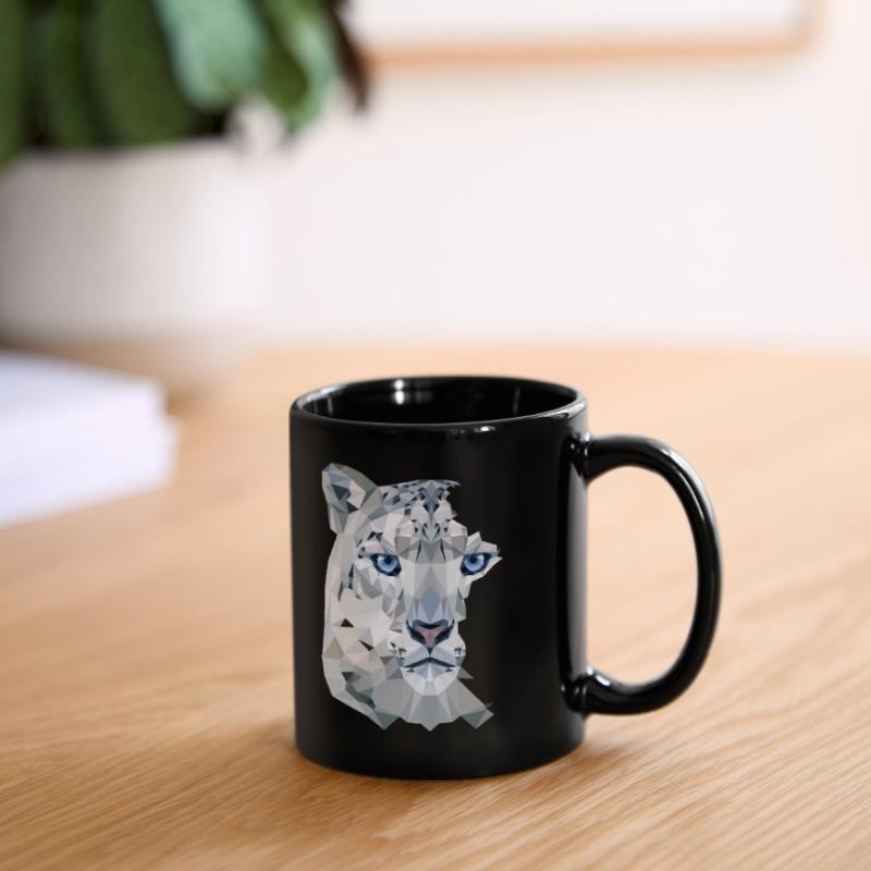 Snow Leopard Split Full Colour Mug