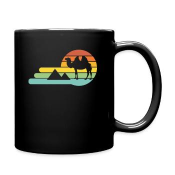 Chameau Egypte avec un soleil vintage - Mug uni - noir - Droite