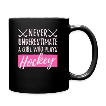 Hockey Girl Spruch Eishockey Spieler Geschenk - Tasse einfarbig - Schwarz - Rechts
