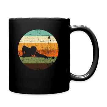 Vintage Billard Snooker Spieler Retro Geschenk - Tasse einfarbig - Schwarz - Rechts