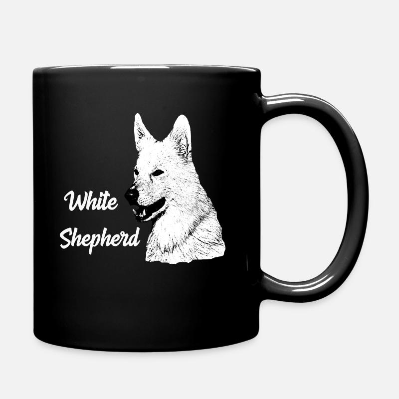 weißer Schäferhund,Schweizer Schäferhund, - Tasse einfarbig - Schwarz