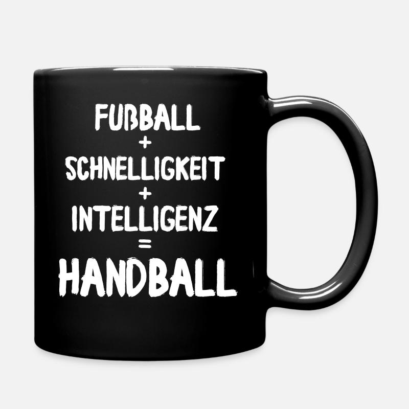 Fußball Schnelligkeit Intelligenz = Handball - Tasse einfarbig - Schwarz