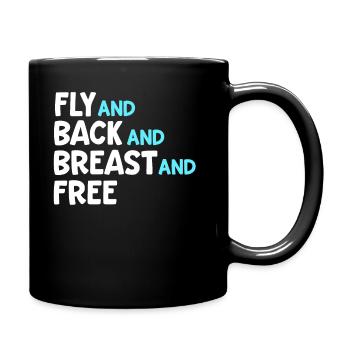 Fly And Back And Breast und Free Swim Team Medley - Tasse einfarbig - Schwarz - Rechts
