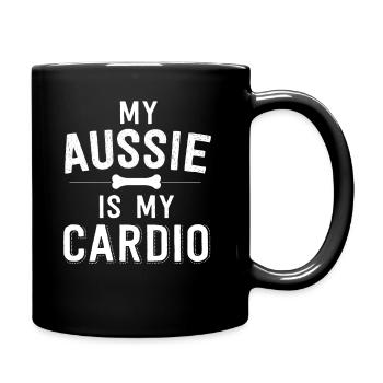 Mein Australier ist mein australischer Schäferhund Cardio - Tasse einfarbig - Schwarz - Rechts