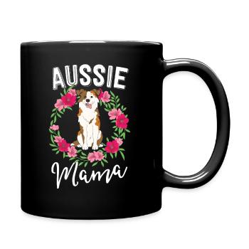 Aussie Mama Australian Shepherd Gift Dog Lover - Full Colour Mug - black - Right