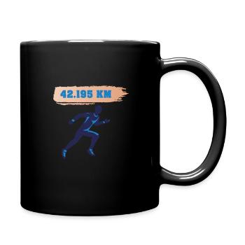 Marathon Läufer Running Finisher 42.195 KM ORANGE - Tasse einfarbig - Schwarz - Rechts