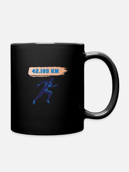 Marathon Läufer Running Finisher 42.195 KM ORANGE - Tasse einfarbig - Schwarz