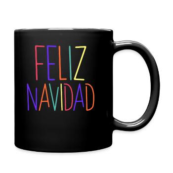 Feliz Navidad insperiert von den 80er - Tasse einfarbig - Schwarz - Rechts
