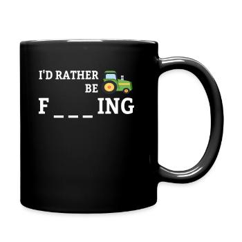 Tracteur agricole ferme cadeau drôle - Mug uni - noir - Droite
