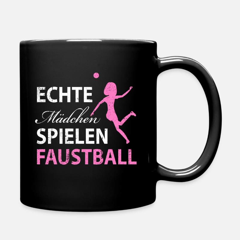 Echte Maedchen spielen Faustball - Tasse einfarbig - Schwarz