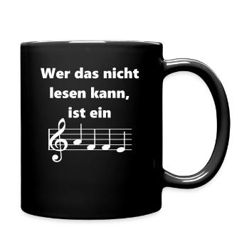 Wer das nicht lesen kann ist ein Affe - Tasse einfarbig - Schwarz - Rechts