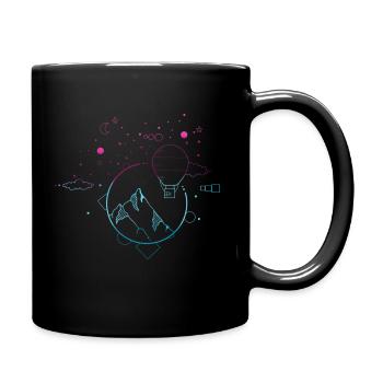 Paysage de montagne dégradé minimaliste - Mug uni - noir - Droite