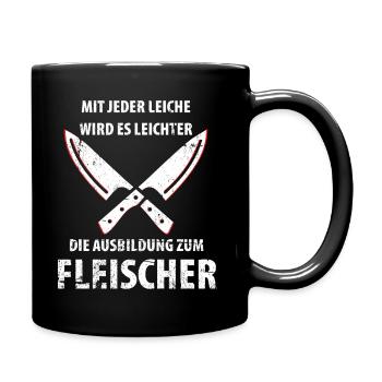 Fleischer Metzger Schlachter - Tasse einfarbig - Schwarz - Rechts