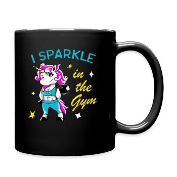 Cadeau de licorne drôle d'entraînement de fitness pour femmes - Mug uni - noir - Droite