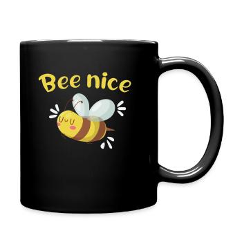Bee nice lustige Bienen Imker geschenke - Tasse einfarbig - Schwarz - Rechts