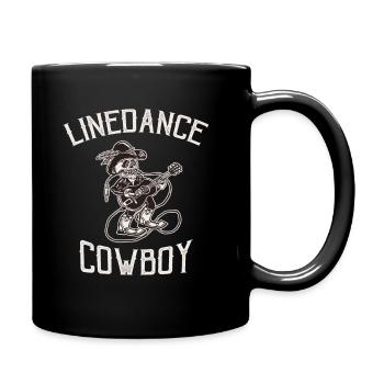 Linedance Cowboy Western Skelett Tänzer - Tasse einfarbig - Schwarz - Rechts