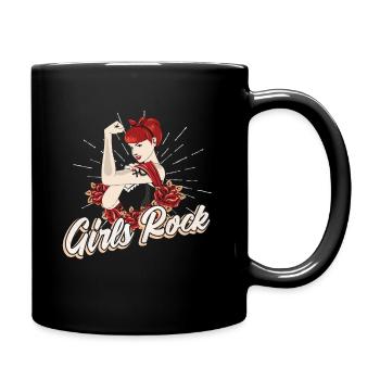 Pin up rockabilly pour fille - Mug uni - noir - Droite