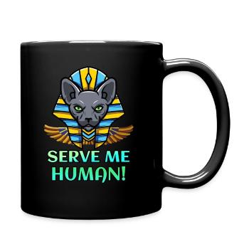 Sphynxkatze Pharao ägyptische Katze - Tasse einfarbig - Schwarz - Rechts