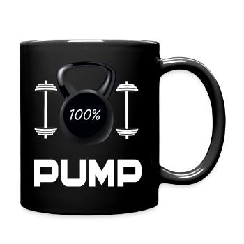 100% pump bodybuilding - Full Colour Mug - black - Right