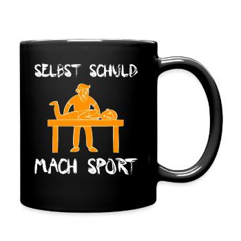 Physiotherapeut Humorvoll Geschenk Spruch Lustig - Tasse einfarbig - Schwarz - Rechts