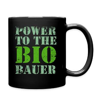 Bio Biobauer Grün Hell - Tasse einfarbig - Schwarz - Rechts
